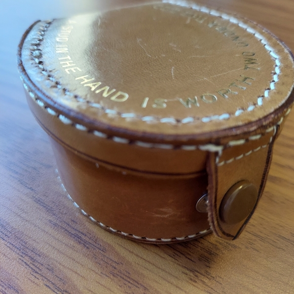 Vintage Leather Jewelry Box/ England for Cuffs,Tie Clips, Rings etc. G C. - Picture 6 of 11